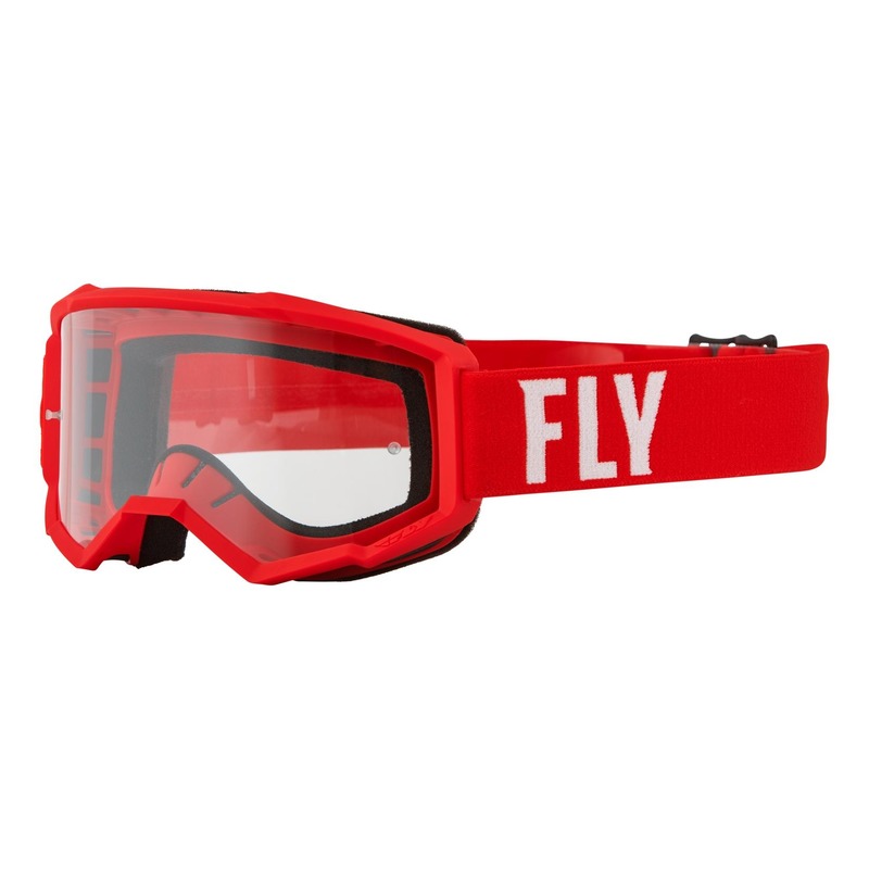 Masque enfant Fly Racing Focus rouge/blanc- écran transparent
