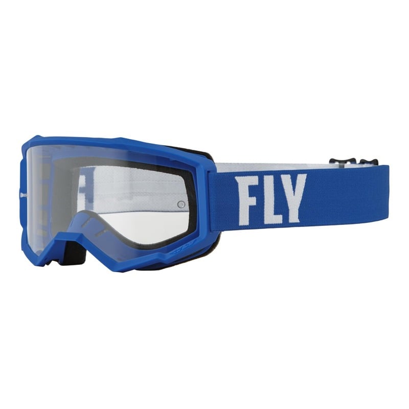 Masque Fly Racing Focus bleu/blanc- écran transparent