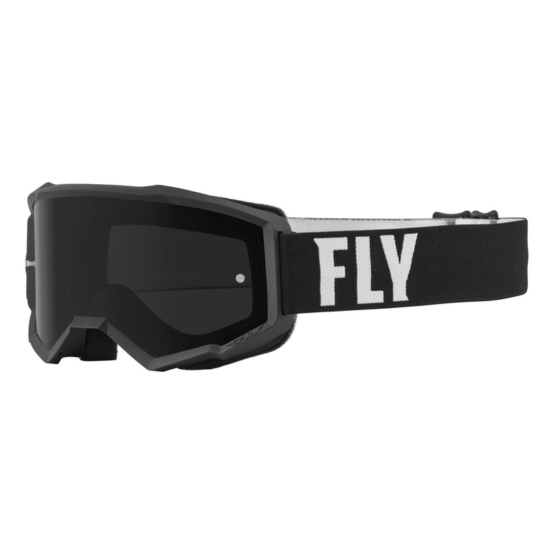 Masque Fly Racing Focus Sand noir/blanc- écran fumé foncé
