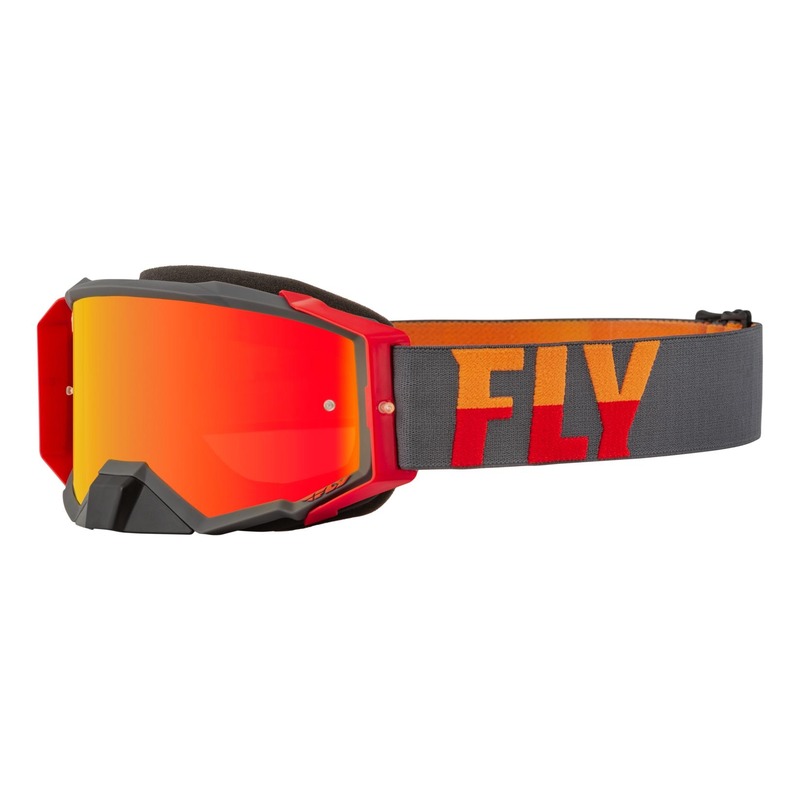Masque Fly Racing Zone Pro gris/rouge- écran iridium orange/rouge