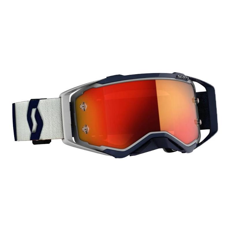 Masque Scott Prospect gris/bleu foncé – écran Works chrome orange