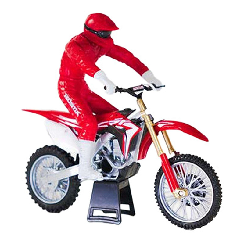 Moto miniature New Ray Honda CRF 450 R avec pilote Ã chelle 1/12Â°