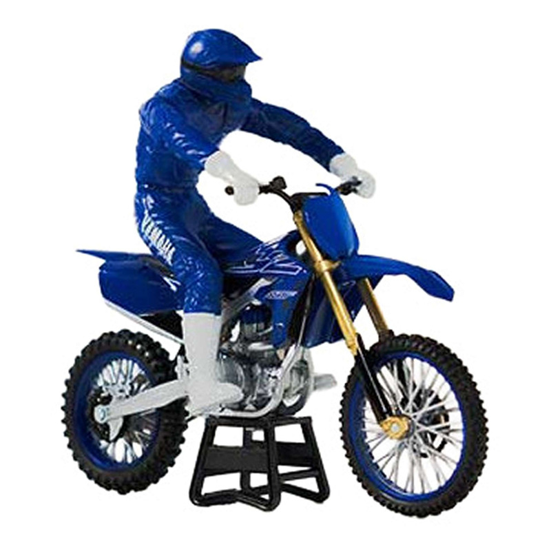 Moto miniature New Ray Yamaha YZ450F avec pilote Ã chelle 1/12Â°