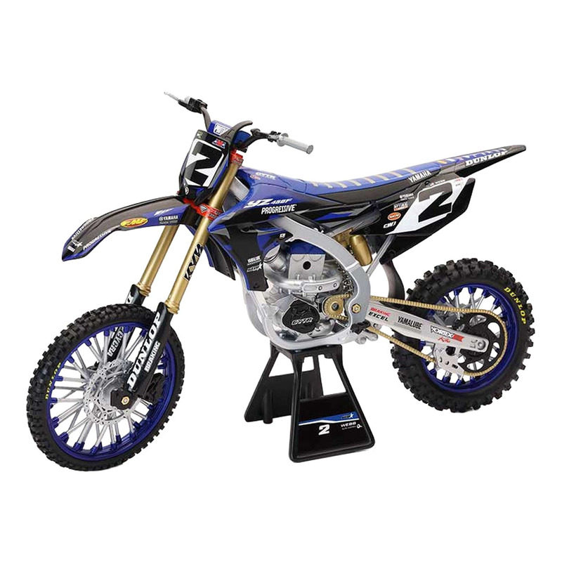 Moto miniature New Ray Yamaha YZ450F Cooper Webb NÂ°2 Ã chelle 1/6Â°