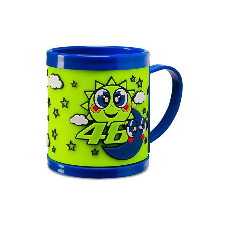 Mug VR46 tasse plastique bébé Sun & Moon bleu/jaune