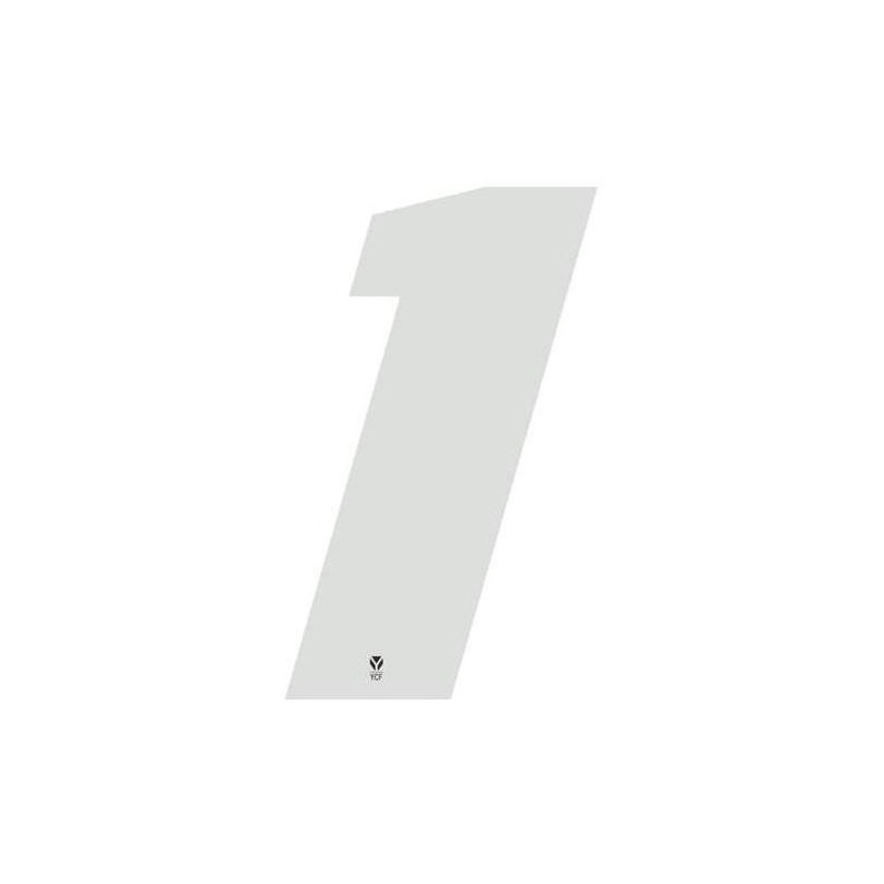 Numéro 1 YCF hauteur 11 cm blanc (3 pièces)