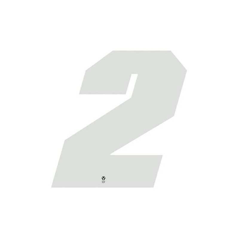 Numéro 2 YCF hauteur 11 cm blanc (3 pièces)