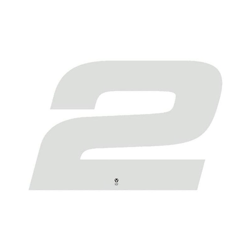 Numéro 2 YCF hauteur 18 cm blanc (3 pièces)