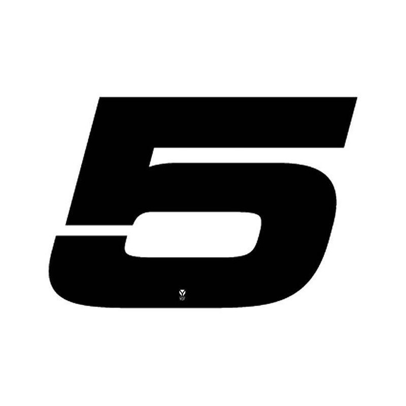 Numéro 5 YCF hauteur 18 cm noir (3 pièces)