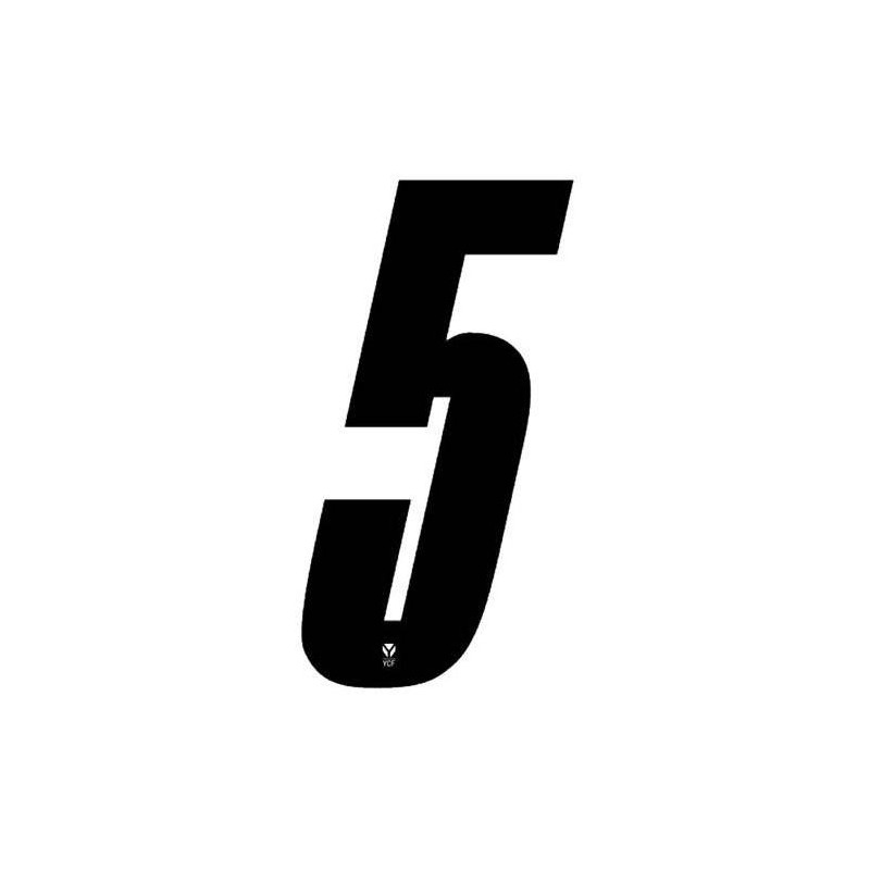 Numéro 5 YCF hauteur 8 cm noir (3 pièces)