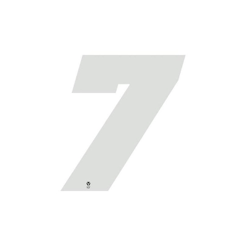 Numéro 7 YCF hauteur 11 cm blanc (3 pièces)