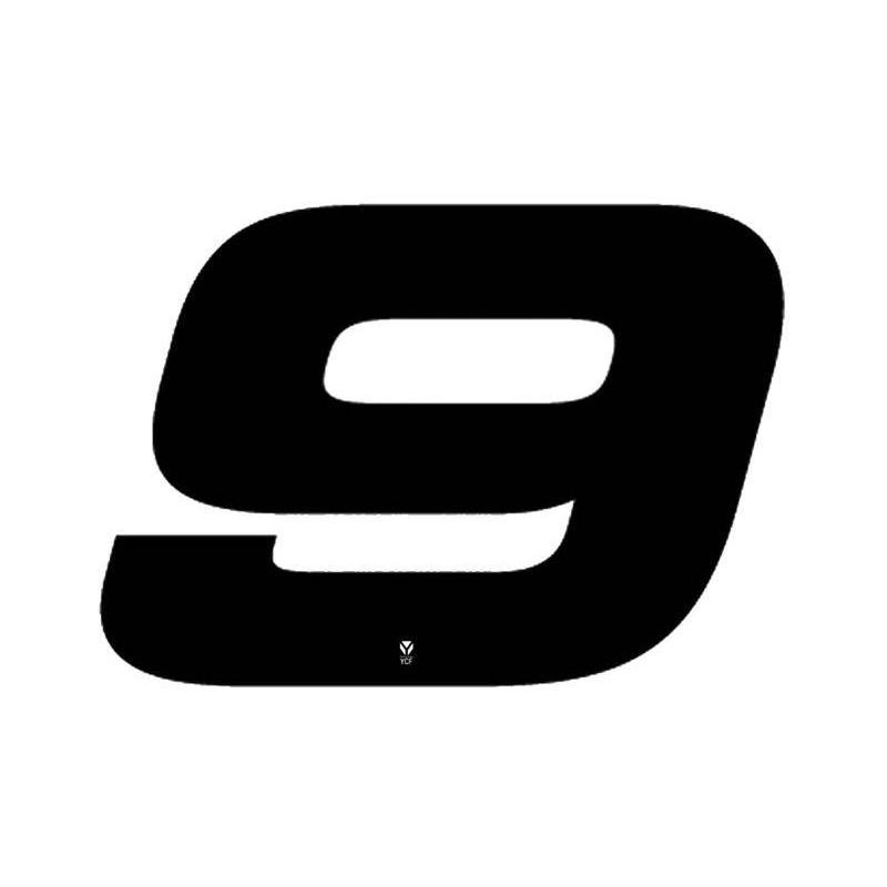 Numéro 9 YCF hauteur 18 cm noir (3 pièces)