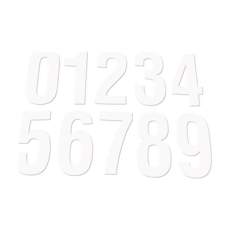 Numéros de course Chaft N°8 x3 14x7 cm blanc