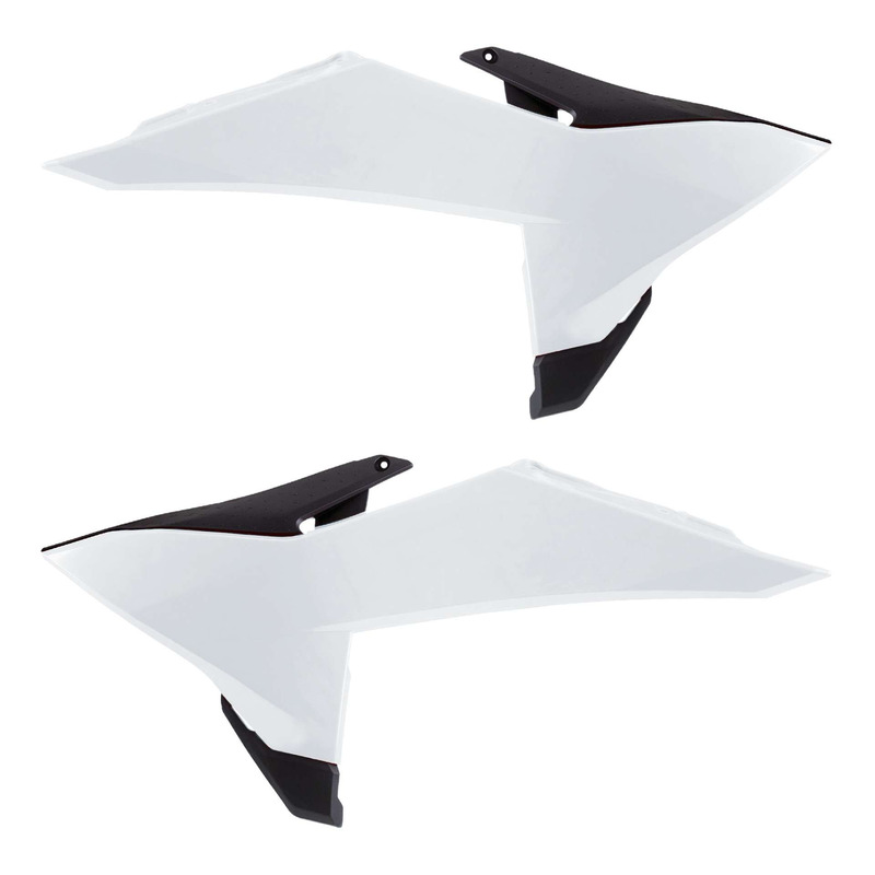 OuÃ¯es de radiateur Polisport type origine blanches / noires KTM SX-F