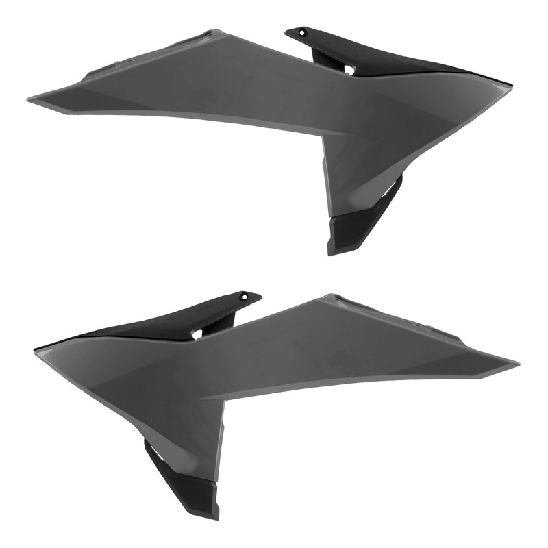 OuÃ¯es de radiateur Polisport type origine grises nardo / noires KTM S