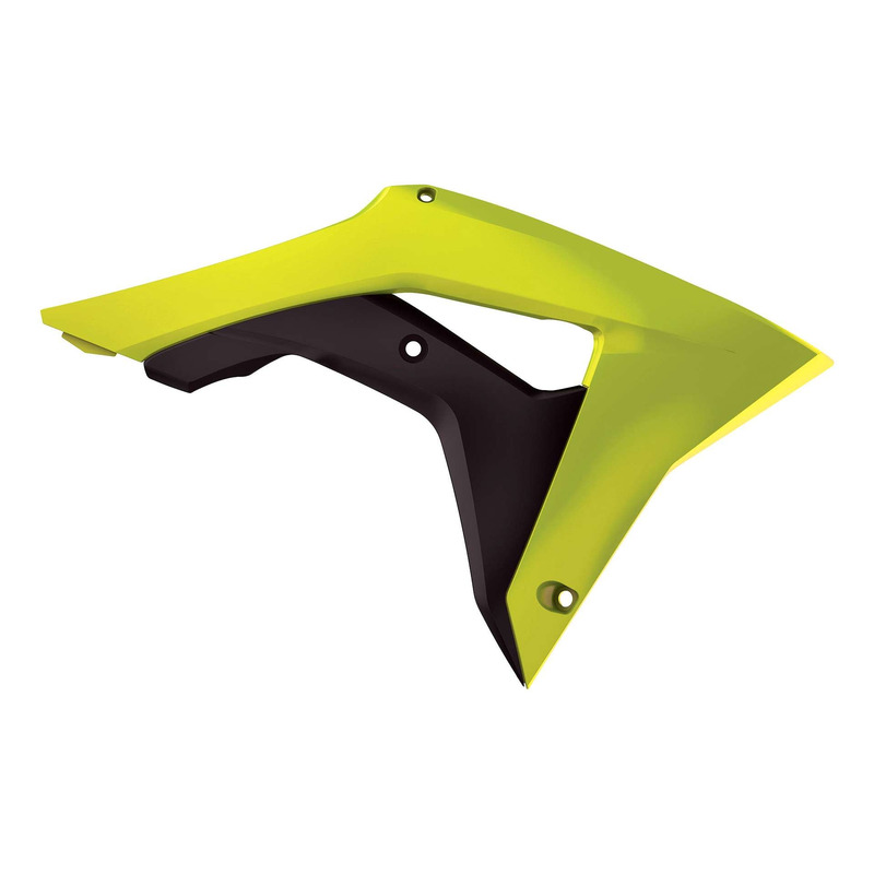 Ouïes de Radiateur POLISPORT Type Origine Jaune Fluo / Noir - Honda 4