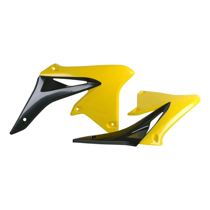 Ouïes de Radiateur POLISPORT Type Origine Noir / Jaune - Suzuki 250 R
