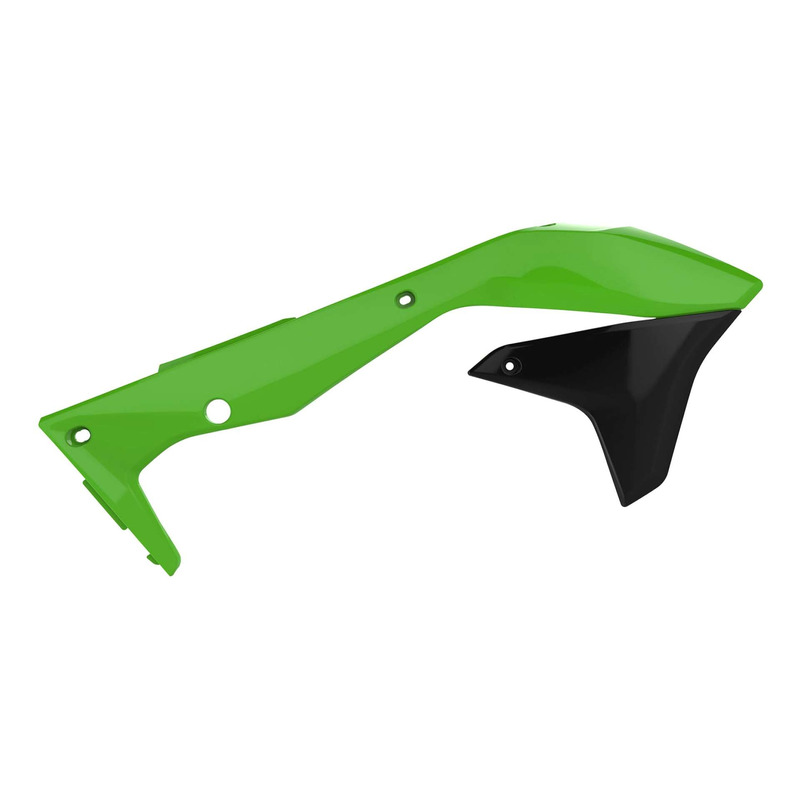 Ouïes de Radiateur POLISPORT Type Origine Vert / Noir - Kawasaki 450