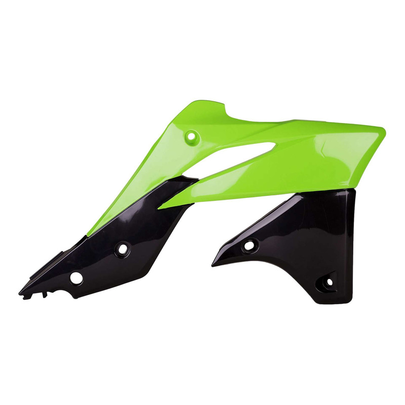 Ouïes de Radiateur POLISPORT Type Origine Vert / Noir - Kawasaki 250 KXF 13-16