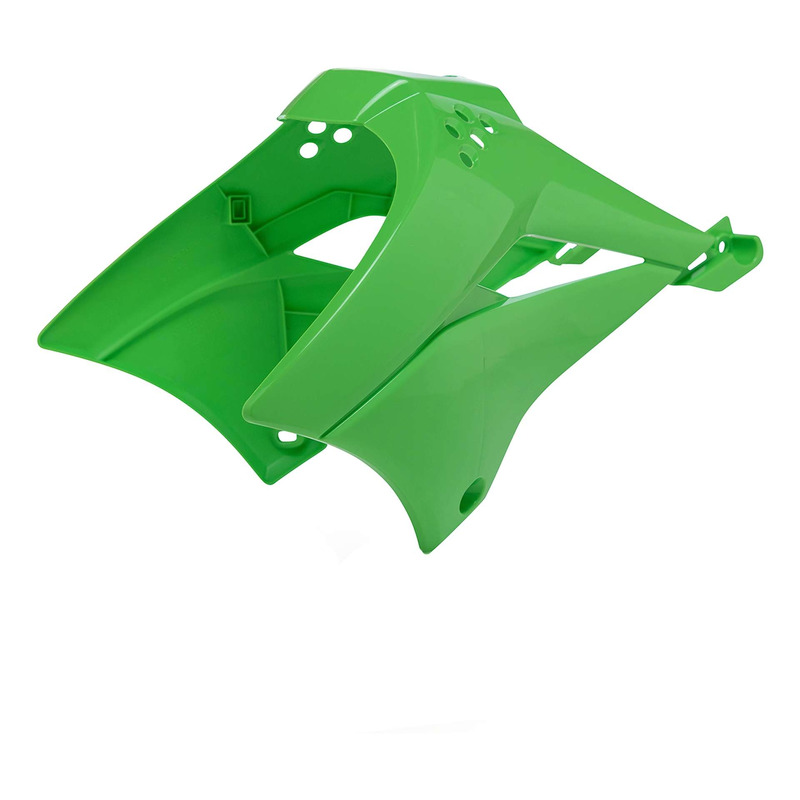 Ouïes de radiateur Polisport type origine vertes Kawasaki KLX 110 10-