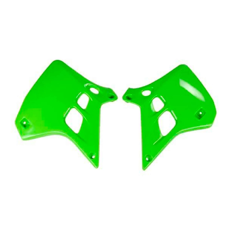 Ouïes de radiateur Polisport type origine vertes Kawasaki KX 250 90-9
