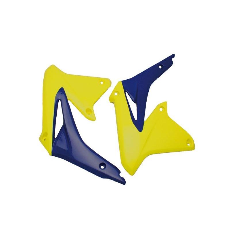 Ouïes de radiateur UFO Suzuki 450 RM-Z 2008 jaune/bleu (jaune RM 01-1