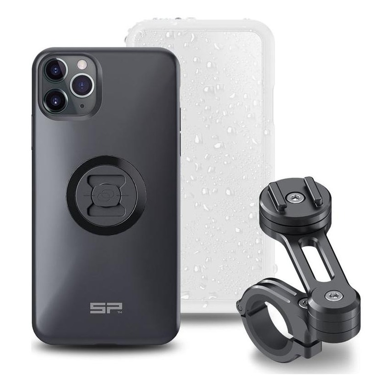 Pack complet SP Connect support téléphone fixation guidon moto noir iPhone  11 Pro Max - Pièces Bagagerie sur La Bécanerie