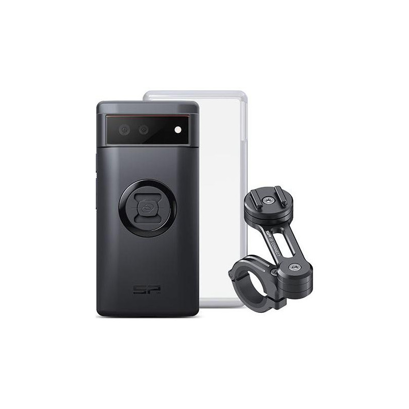 Pack complet SP Connect support téléphone fixation guidon moto noir Pixel 6
