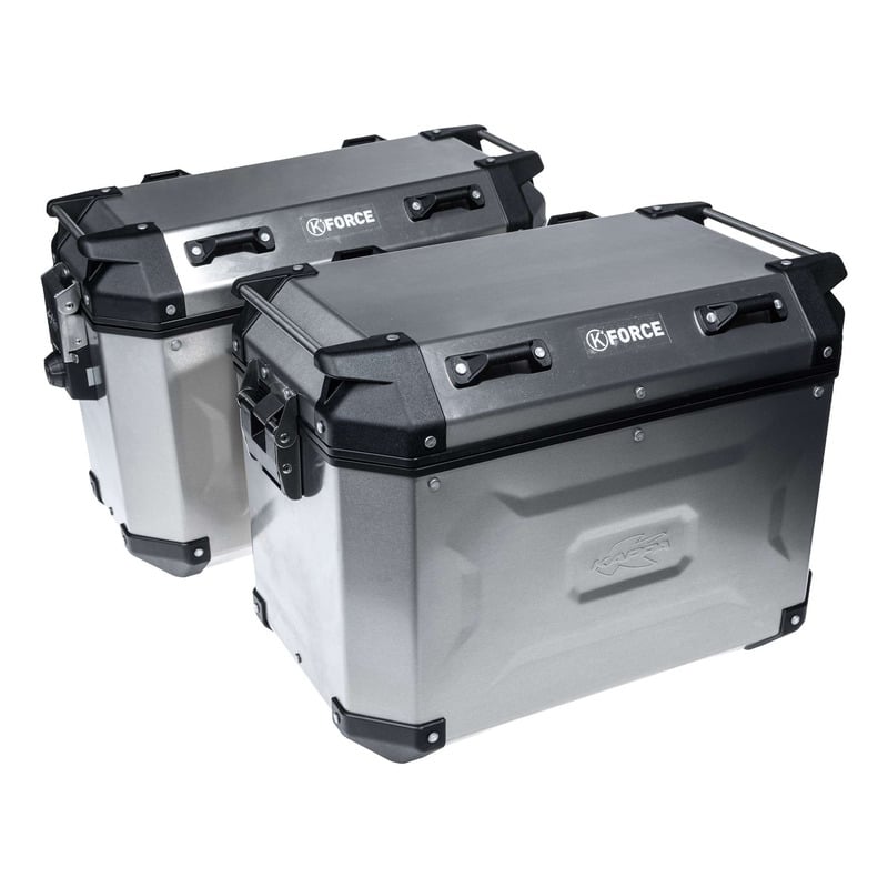 Pack valises 48 litres gauche noire / 37 litres alu droite noire  et 3em barillet
