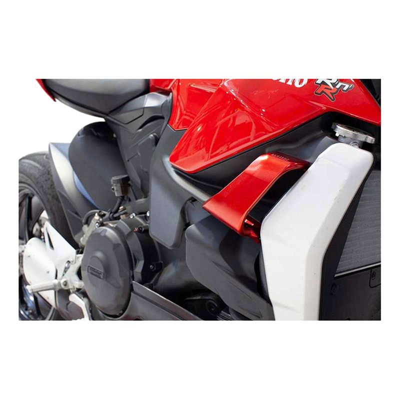 Paire dâ  ailettes aÃ©rodynamiques Evotech aluminium rouges Ducati Str
