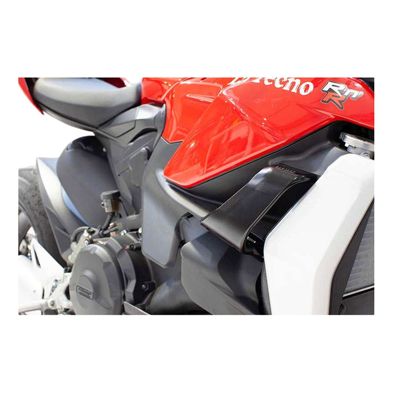 Paire dâ  ailettes aÃ©rodynamiques Evotech aluminium noires Ducati Str