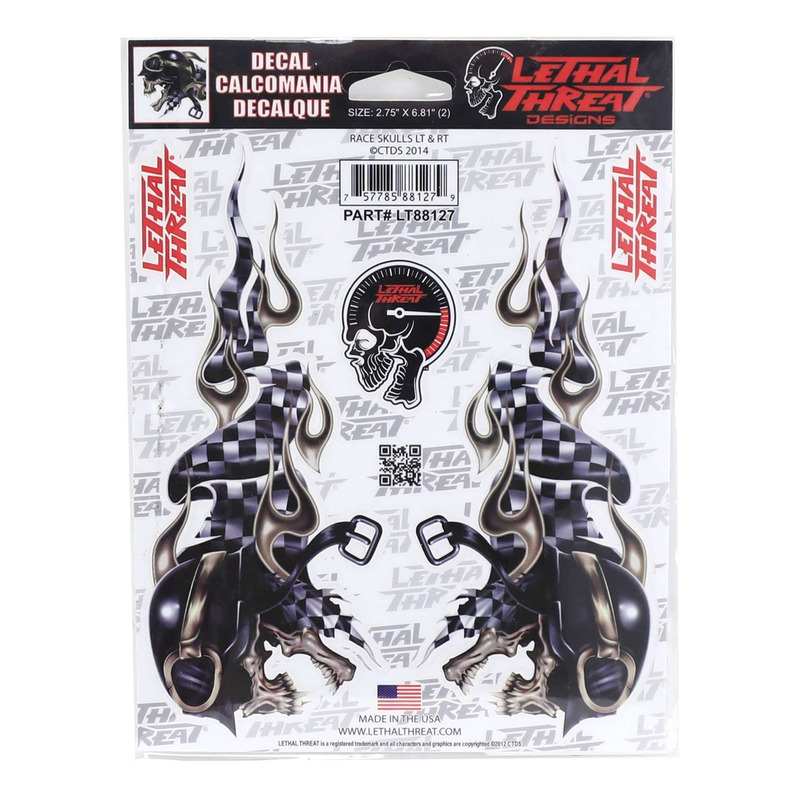 Paire d'autocollant droit + gauche Lethal Threat race skulls 150x200 m