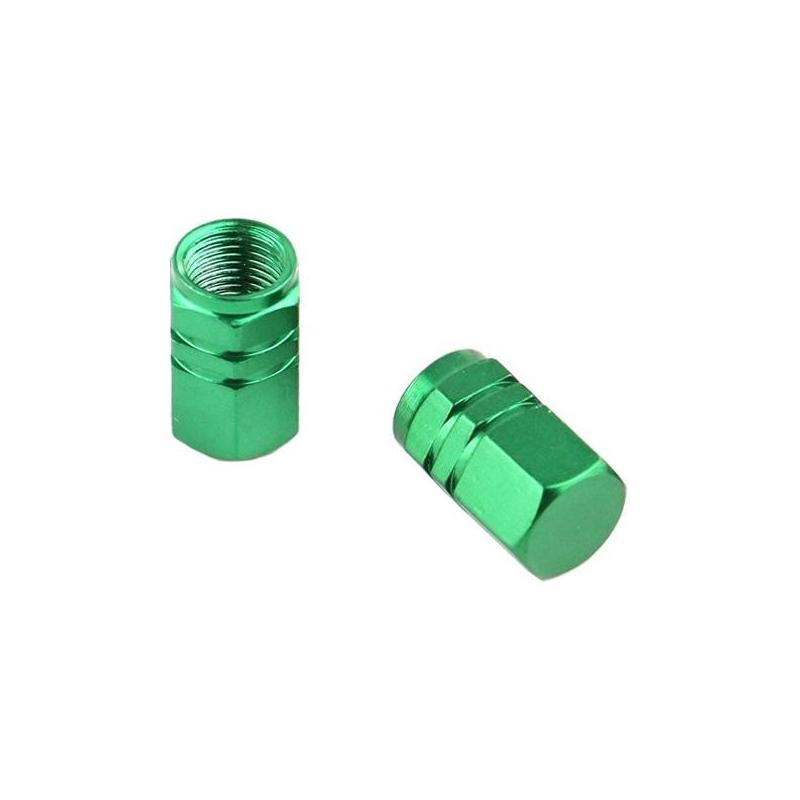 Paire de bouchons de valves Brazoline aluminium vert