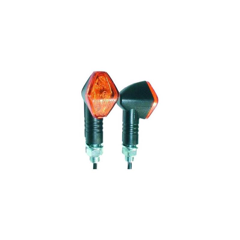 Paire de clignotants Brazoline Diamond noir à ampoule