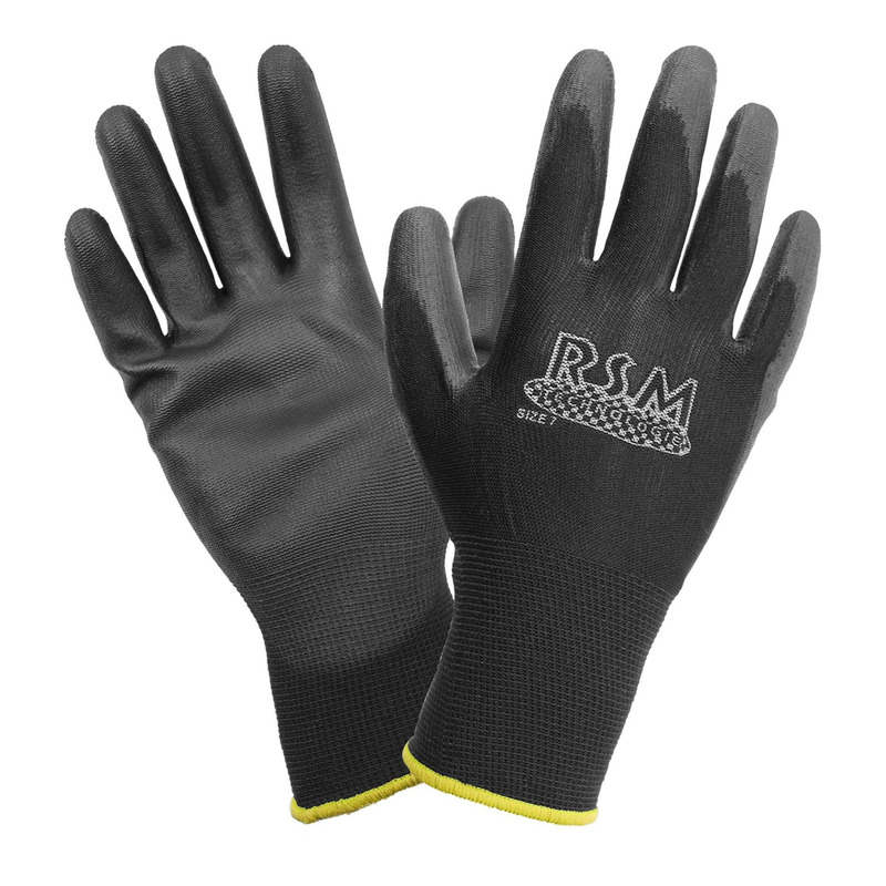 Paire de gants en polyuréthane noir taille 7