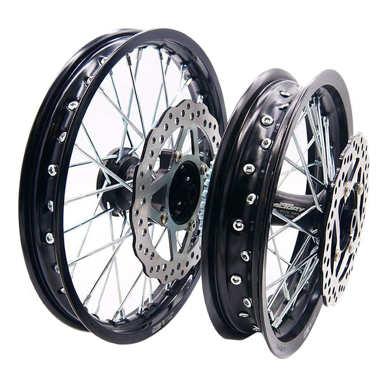 Paire de Jantes Complètes YCF Factory Aluminium 14 Pouces / 12 Pouces