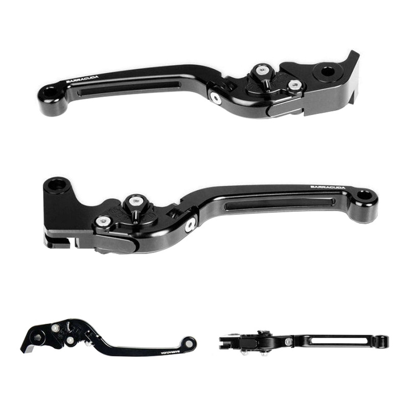 Paire de leviers Barracuda noirs repliables Suzuki GSX-R 600 / 750 06-16