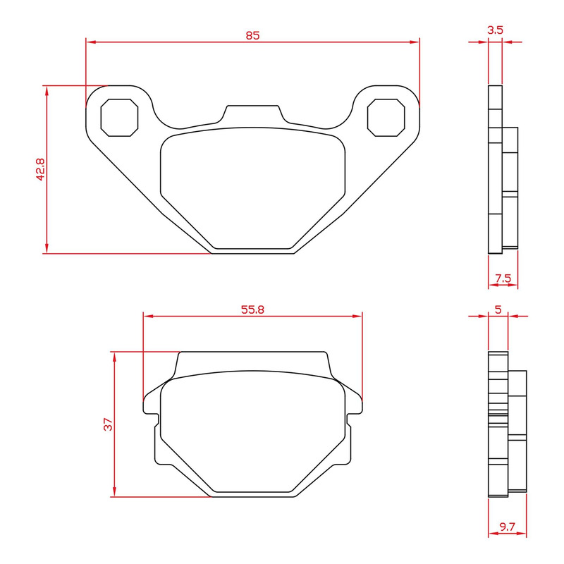 Paire de plaquettes de frein Brenta BR3095 Peugeot Django 125 2014-16