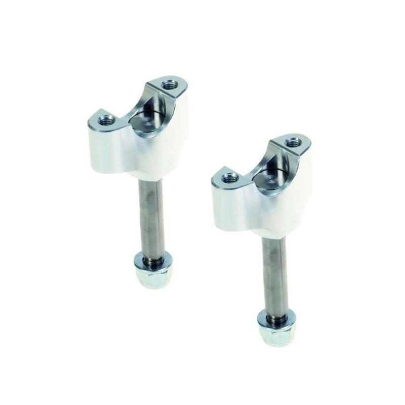 Paire de pontets inférieurs Kite Ø22mm/H40mm anodisé argent
