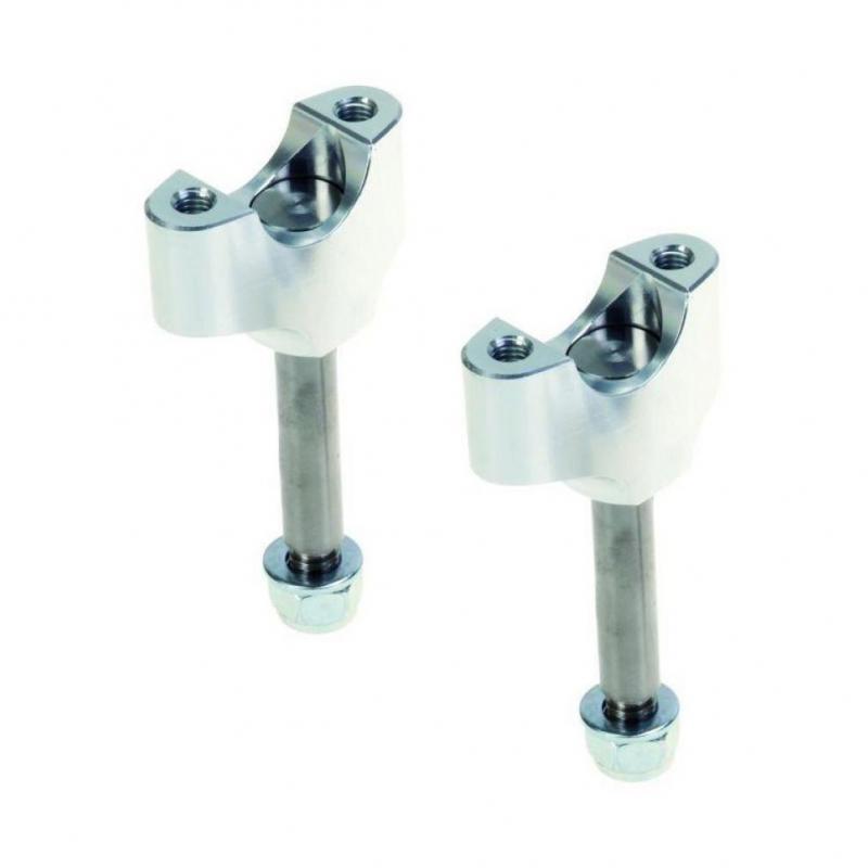 Paire de pontets inférieurs Kite Ø28,6mm/H30mm anodisé argent