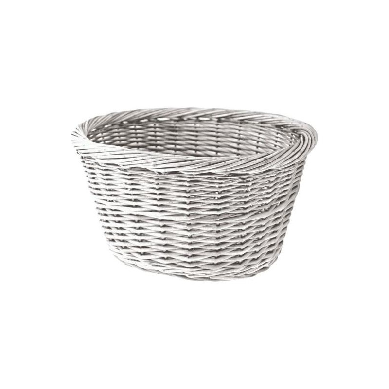 Panier arrière de vélo RMS ovale en osier pour fixation sur porte-bagage 36x30x19 cm blanc