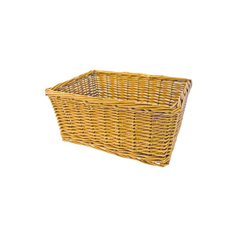 Panier de vélo rectangulaire RMS en osier pour fixation sur porte-bagage ou guidon 43x33x19 cm beige