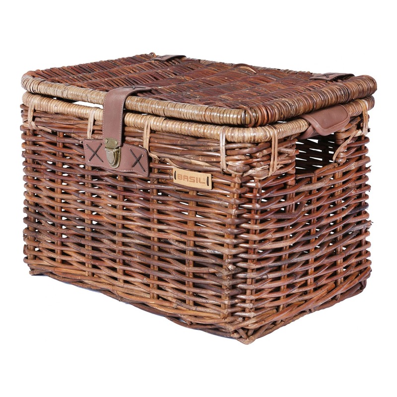 Panier vélo Basil Denton en osier avec rabat - taille L (vendu sans