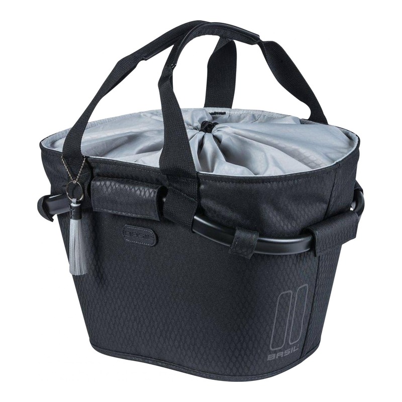 Panier vélo Basil en toile noir (15L)(vendu sans fixation)