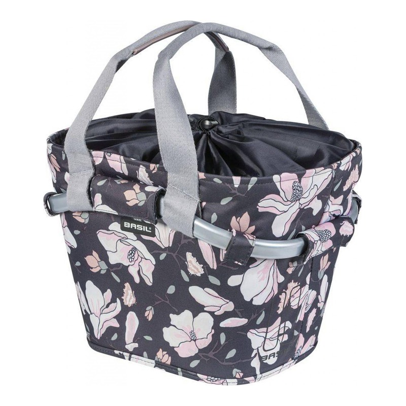 Panier vélo Basil Magnolia violet pastel en toile (15) (vendu sans fi