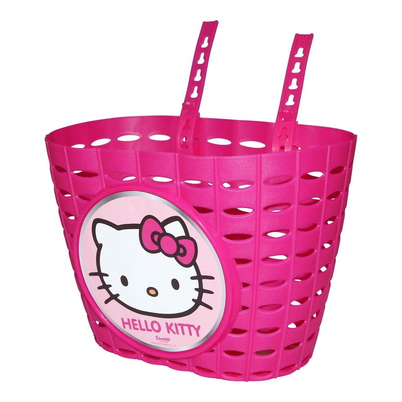 Panier vélo enfant Hello Kitty rose en plastique