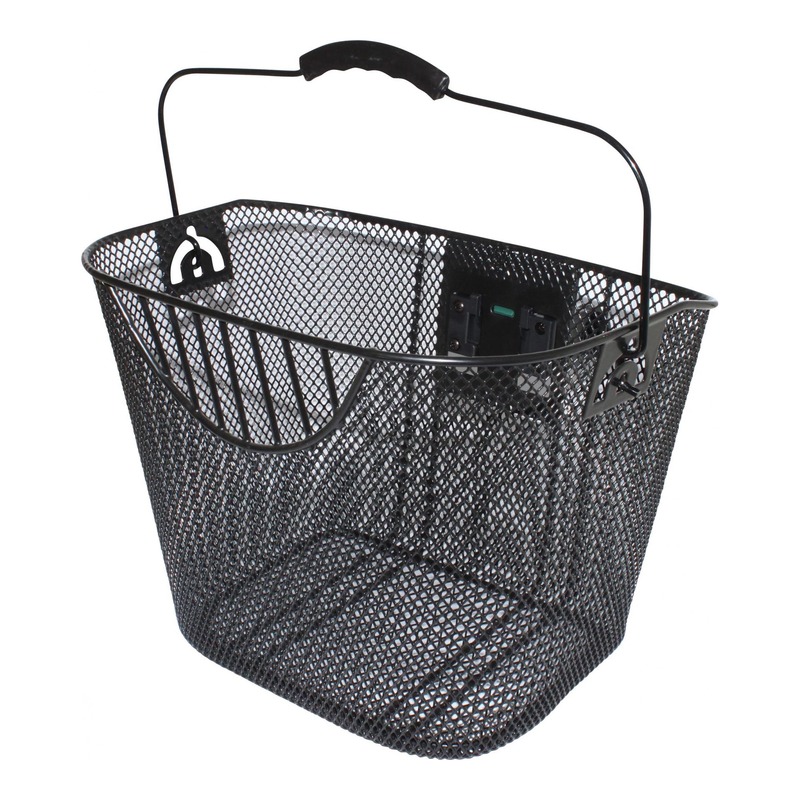 Panier vélo Newton Nid d'abeille en acier noir fixation rapide clips