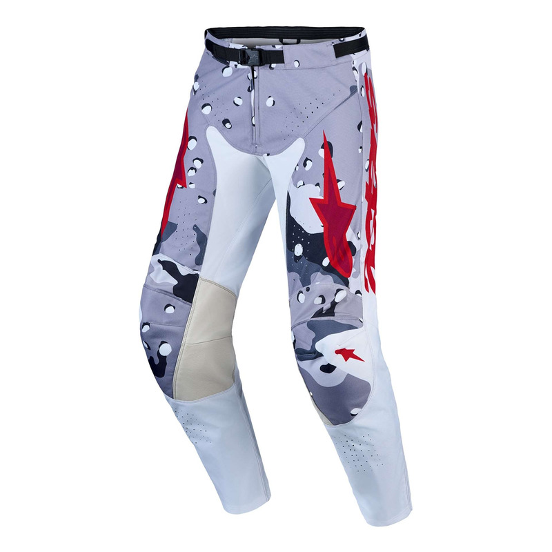 Pantalon cross Alpinestars Racer Air gray camo white fire red