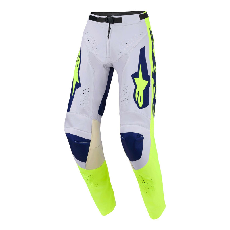 Pantalon cross Alpinestars Racer Air Riway light gray/yellow fluo/blue
