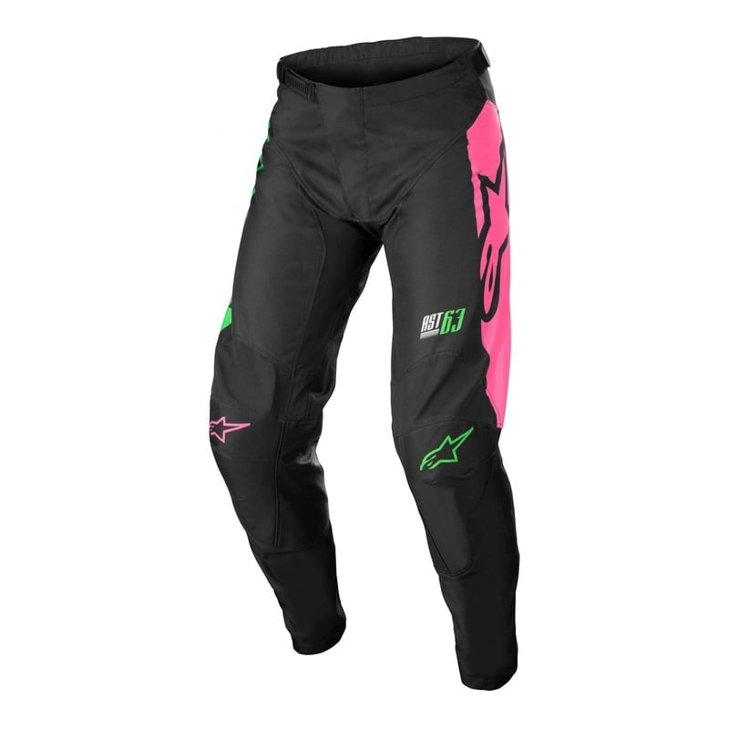 Pantalon cross Alpinestars Racer Compass noir/vert neon/rose fluo
